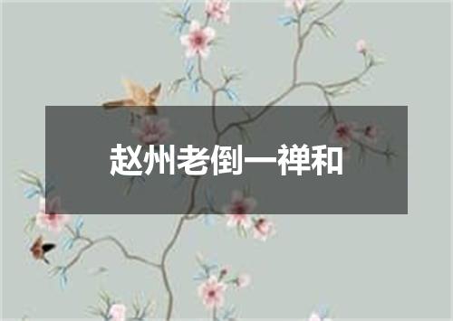 赵州老倒一禅和