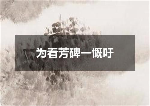 为看芳碑一慨吁