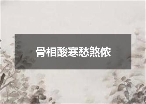 骨相酸寒愁煞侬