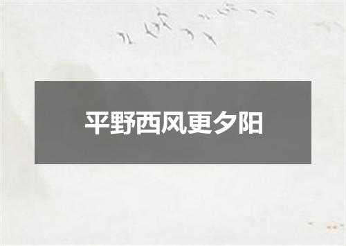 平野西风更夕阳