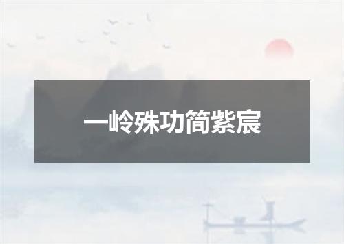 一岭殊功简紫宸