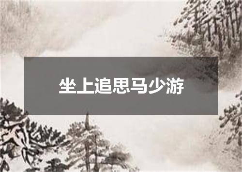 坐上追思马少游