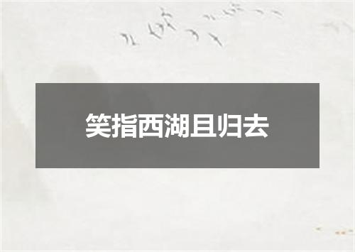 笑指西湖且归去