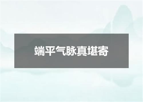 端平气脉真堪寄