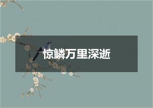 惊鳞万里深逝