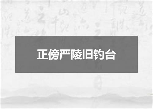 正傍严陵旧钓台