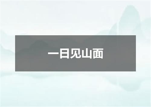 一日见山面