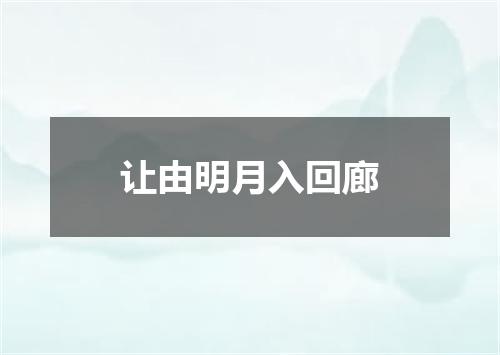 让由明月入回廊