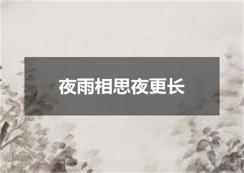 夜雨相思夜更长