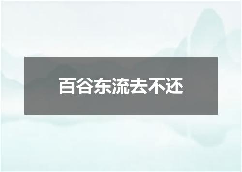 百谷东流去不还