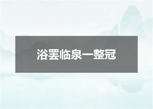 浴罢临泉一整冠