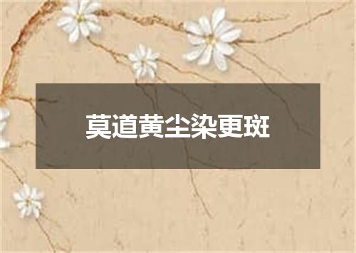 莫道黄尘染更斑