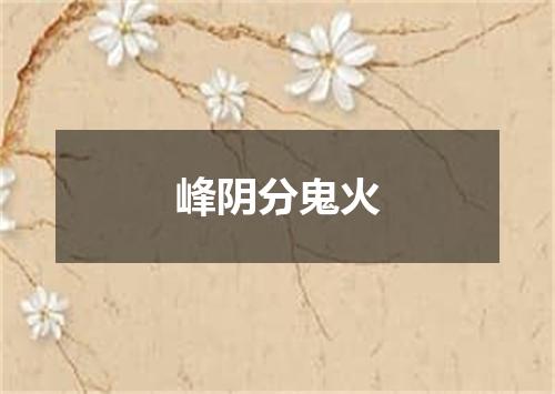 峰阴分鬼火