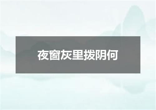 夜窗灰里拨阴何