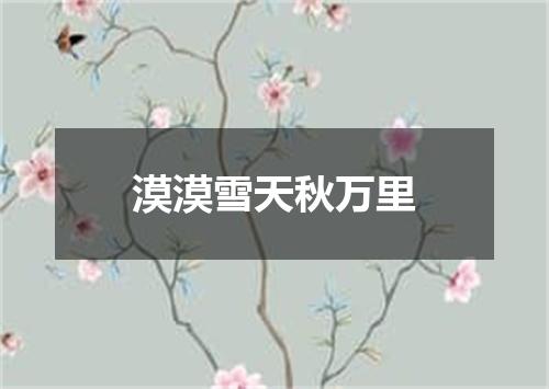 漠漠雪天秋万里