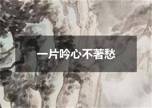 一片吟心不著愁