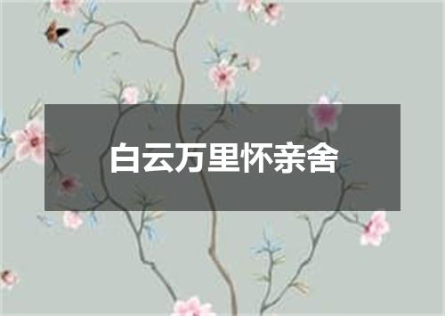 白云万里怀亲舍