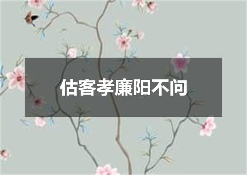 估客孝廉阳不问