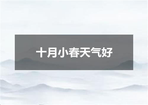 十月小春天气好
