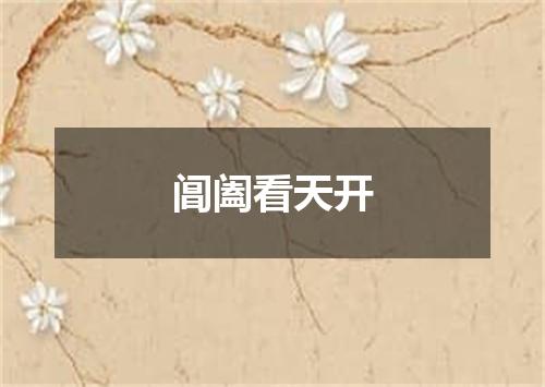 阊阖看天开