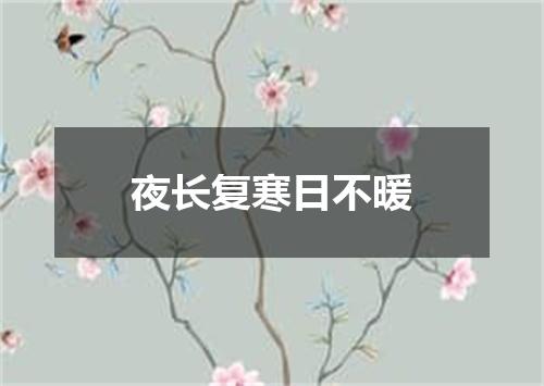 夜长复寒日不暖
