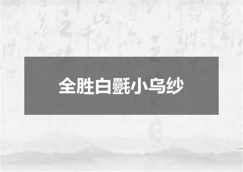 全胜白氎小乌纱