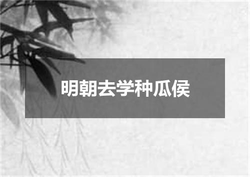 明朝去学种瓜侯