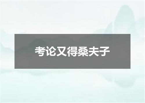 考论又得桑夫子