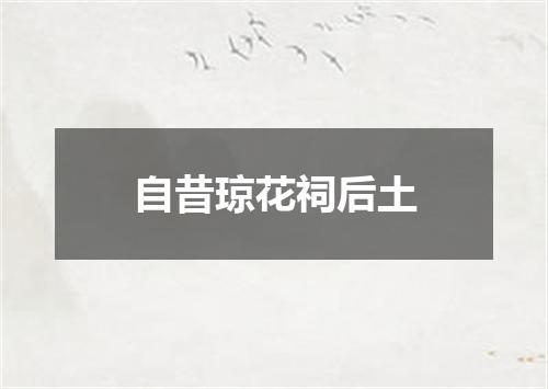 自昔琼花祠后土