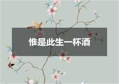 惟是此生一杯酒