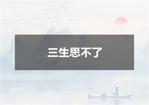三生思不了