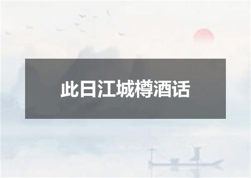 此日江城樽酒话