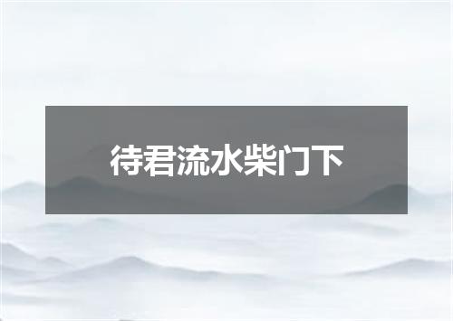 待君流水柴门下