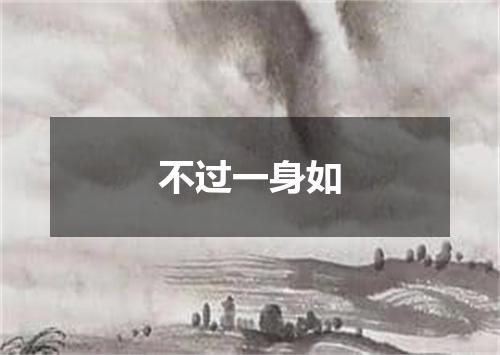 不过一身如