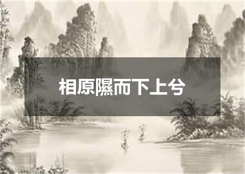 相原隰而下上兮