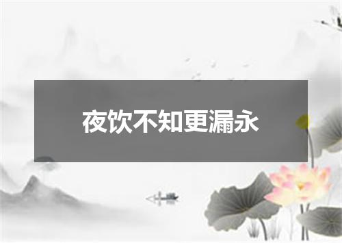 夜饮不知更漏永