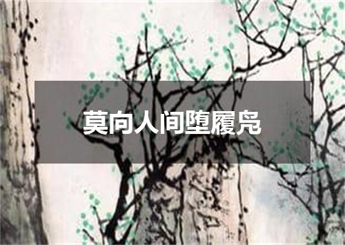 莫向人间堕履凫