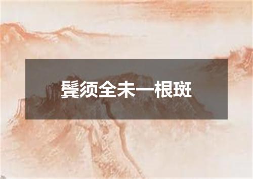 鬓须全未一根斑