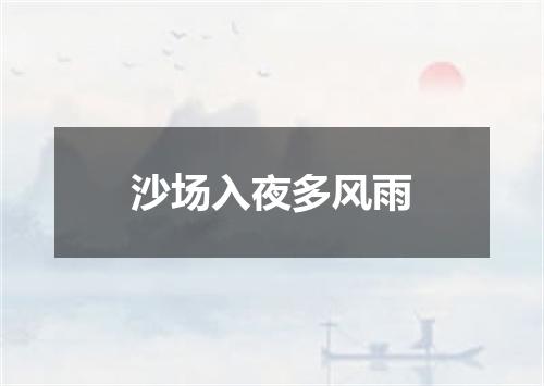 沙场入夜多风雨