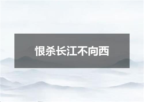 恨杀长江不向西