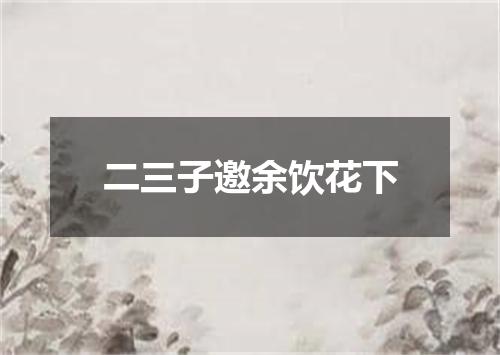 二三子邀余饮花下