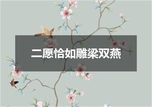 二愿恰如雕梁双燕