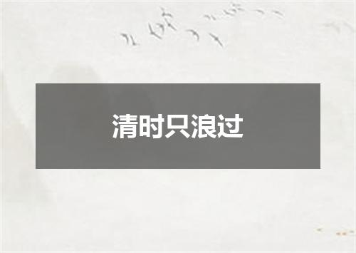 清时只浪过