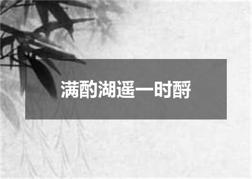 满酌湖遥一时酹