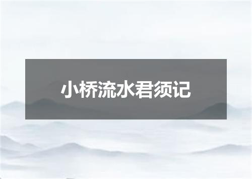 小桥流水君须记