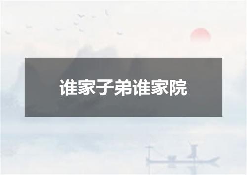 谁家子弟谁家院