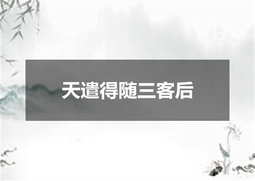 天遣得随三客后