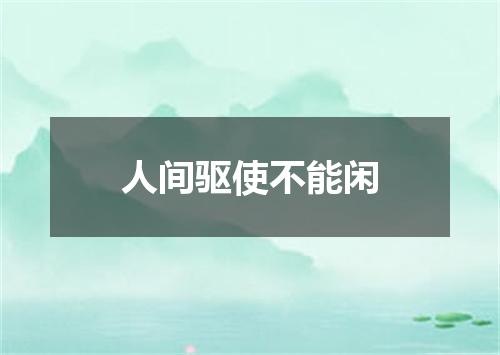 人间驱使不能闲