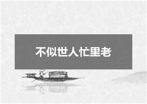 不似世人忙里老