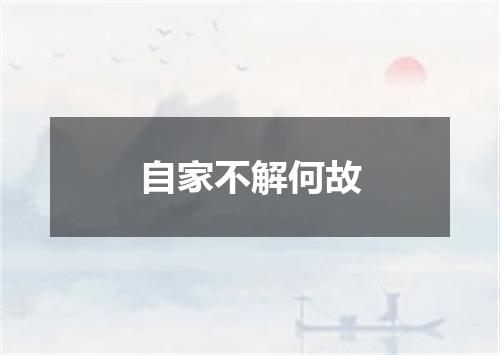 自家不解何故